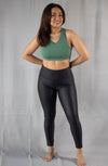 Jexi Curvy Shine Black Foil High Waisted Leggings