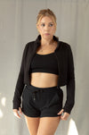 Black active cropped jacket-eco friendly 