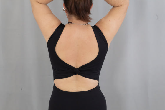 Venice Twisted Back Flared Jumpsuit