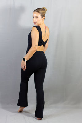 Venice Twisted Back Flared Jumpsuit