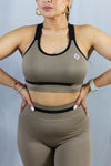 Jexi Taupe Scoop Neck Crop Top