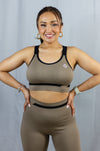 Jexi Taupe Scoop Neck Crop Top